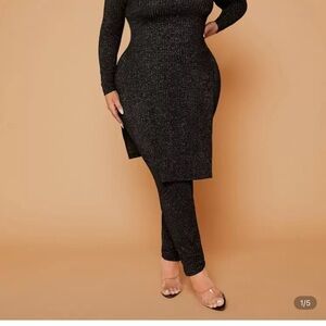 Elegant Black Knit Jumpsuit